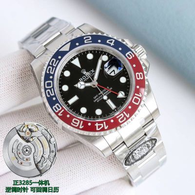 N Factory Rolex GMT-Master II Replica with 904L Stainless Steel 3285 Movement 904L Steel Watch